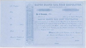 Easton Branch Railroad - Stock Certificate